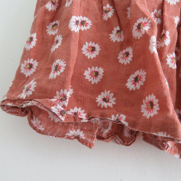 SABO SKIRT Ditsy Daisy Floral Ruched Mini Skirt in Terracotta Festival Boho Sz M - Picture 6 of 13